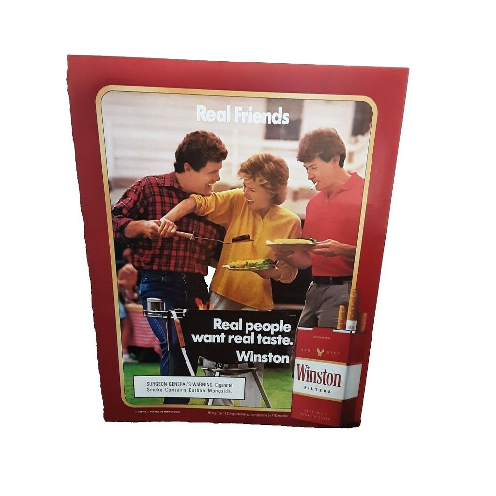 1987 Winston Cigarettes Real Friends Original Print Ad Vintage 80s